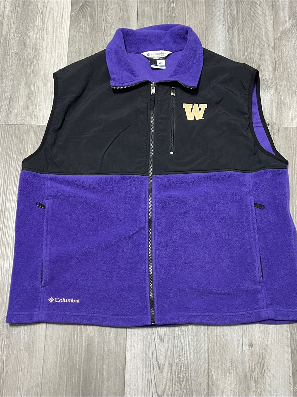 Columbia men’s UW vest / purple & black / XXL